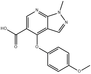 4-(4-METHOXYPHENOXY)-1-METHYL-1H-PYRAZOLO[3,4-B]PYRIDINE-5-CARBOXYLIC ACID Struktur