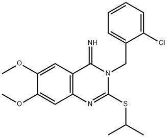 3-(2-CHLOROBENZYL)-2-(ISOPROPYLSULFANYL)-6,7-DIMETHOXY-4(3H)-QUINAZOLINIMINE Struktur