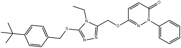 6-[(5-([4-(TERT-BUTYL)BENZYL]SULFANYL)-4-ETHYL-4H-1,2,4-TRIAZOL-3-YL)METHOXY]-2-PHENYL-3(2H)-PYRIDAZINONE Struktur