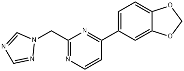 4-(1,3-BENZODIOXOL-5-YL)-2-(1H-1,2,4-TRIAZOL-1-YLMETHYL)PYRIMIDINE Struktur