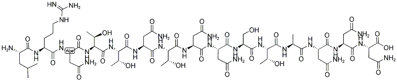 H-LEU-ARG-ASN-THR-THR-ASN-THR-ASN-ASN-SER-THR-ALA-ASN-ASN-ASN-OH Struktur