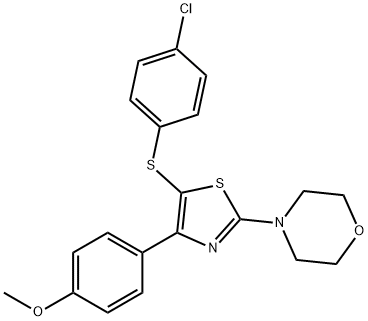 4-(5-[(4-CHLOROPHENYL)SULFANYL]-2-MORPHOLINO-1,3-THIAZOL-4-YL)PHENYL METHYL ETHER Struktur