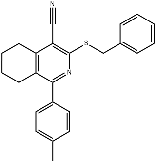 3-(BENZYLSULFANYL)-1-(4-METHYLPHENYL)-5,6,7,8-TETRAHYDRO-4-ISOQUINOLINECARBONITRILE Struktur