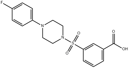 3-[4-(4-FLUORO-PHENYL)-PIPERAZINE-1-SULFONYL]-BENZOIC ACID Struktur