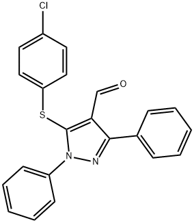 5-[(4-CHLOROPHENYL)SULFANYL]-1,3-DIPHENYL-1H-PYRAZOLE-4-CARBALDEHYDE Struktur