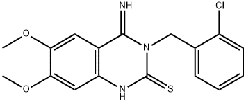 3-(2-CHLOROBENZYL)-4-IMINO-6,7-DIMETHOXY-3,4-DIHYDRO-2(1H)-QUINAZOLINETHIONE Struktur