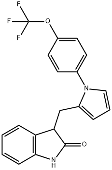 3-((1-[4-(TRIFLUOROMETHOXY)PHENYL]-1H-PYRROL-2-YL)METHYL)-1,3-DIHYDRO-2H-INDOL-2-ONE Struktur