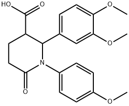 2-(3,4-DIMETHOXY-PHENYL)-1-(4-METHOXY-PHENYL)-6-OXO-PIPERIDINE-3-CARBOXYLIC ACID Struktur