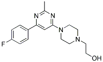 2-(4-[6-(4-FLUOROPHENYL)-2-METHYLPYRIMIDIN-4-YL]PIPERAZIN-1-YL)ETHANOL Struktur