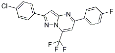 2-(4-CHLOROPHENYL)-5-(4-FLUOROPHENYL)-7-(TRIFLUOROMETHYL)PYRAZOLO[1,5-A]PYRIMIDINE Struktur