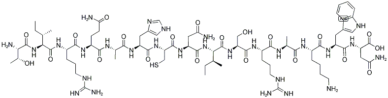 H-THR-ILE-ARG-GLN-ALA-HIS-CYS-ASN-ILE-SER-ARG-ALA-LYS-TRP-ASN-OH Struktur