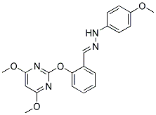 1,2-DIAZA-3-[2-[(4,6-DIMETHOXYPYRIMIDIN-2-YL)OXY]PHENYL]-1-(4-METHOXYPHENYL)PROP-2-ENE Struktur