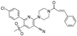 1-[6-(4-CHLOROPHENYL)-3-CYANO-5-(METHYLSULFONYL)PYRIDIN-2-YL]-4-(1-OXO-3-PHENYL-(2E)-PROPENYL)PIPERAZINE Struktur