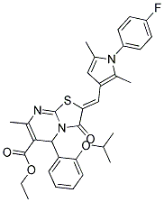 (Z)-ETHYL 2-((1-(4-FLUOROPHENYL)-2,5-DIMETHYL-1H-PYRROL-3-YL)METHYLENE)-5-(2-ISOPROPOXYPHENYL)-7-METHYL-3-OXO-3,5-DIHYDRO-2H-THIAZOLO[3,2-A]PYRIMIDINE-6-CARBOXYLATE Struktur