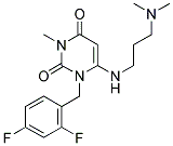 1-(2,4-DIFLUOROBENZYL)-6-([3-(DIMETHYLAMINO)PROPYL]AMINO)-3-METHYLPYRIMIDINE-2,4(1H,3H)-DIONE Struktur