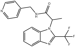 N-(4-PYRIDINYLMETHYL)-2-[2-(TRIFLUOROMETHYL)-1H-1,3-BENZIMIDAZOL-1-YL]PROPANAMIDE Struktur