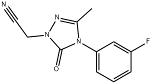 2-[4-(3-FLUOROPHENYL)-3-METHYL-5-OXO-4,5-DIHYDRO-1H-1,2,4-TRIAZOL-1-YL]ACETONITRILE Struktur