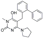 5-(1,1'-BIPHENYL-2-YLMETHYL)-6-HYDROXY-1-METHYL-4-PYRROLIDIN-1-YLPYRIMIDIN-2(1H)-ONE Struktur