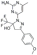 1-(2-AMINO-6-METHYLPYRIMIDIN-4-YL)-3-(4-METHOXYPHENYL)-5-(TRIFLUOROMETHYL)-4,5-DIHYDRO-1H-PYRAZOL-5-OL Struktur