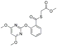 [[2-[(4,6-DIMETHOXYPYRIMIDIN-2-YL)OXY]BENZOYL]THIO]ACETIC ACID, METHYL ESTER Struktur