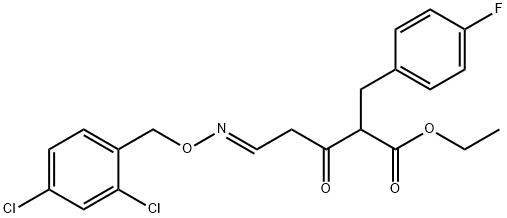 ETHYL 5-([(2,4-DICHLOROBENZYL)OXY]IMINO)-2-(4-FLUOROBENZYL)-3-OXOPENTANOATE Struktur