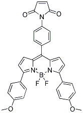 4,4-DIFLUORO-3,5-BIS(4-METHOXYPHENYL)-8-(4-MALEIMIDYLPHENYL)-4-BORA-3A,4A-DIAZA-S-INDACENE Struktur