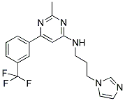 N-[3-(1H-IMIDAZOL-1-YL)PROPYL]-2-METHYL-6-[3-(TRIFLUOROMETHYL)PHENYL]PYRIMIDIN-4-AMINE Struktur