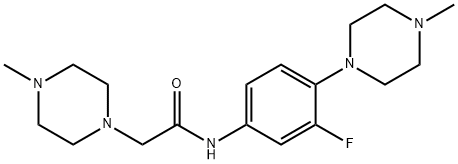 N-[3-FLUORO-4-(4-METHYLPIPERAZINO)PHENYL]-2-(4-METHYLPIPERAZINO)ACETAMIDE Struktur