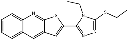 2-[4-ETHYL-5-(ETHYLSULFANYL)-4H-1,2,4-TRIAZOL-3-YL]THIENO[2,3-B]QUINOLINE Struktur