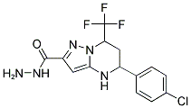 5-(4-CHLORO-PHENYL)-7-TRIFLUOROMETHYL-4,5,6,7-TETRAHYDRO-PYRAZOLO[1,5-A]PYRIMIDINE-2-CARBOXYLIC ACID HYDRAZIDE Struktur