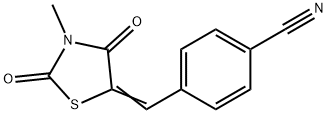 4-[(3-METHYL-2,4-DIOXO-1,3-THIAZOLAN-5-YLIDEN)METHYL]BENZENECARBONITRILE Struktur