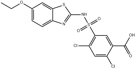 2,4-DICHLORO-5-(6-ETHOXY-BENZOTHIAZOL-2-YLSULFAMOYL)-BENZOIC ACID Struktur