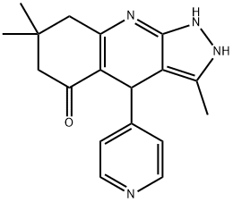 3,7,7-TRIMETHYL-4-(4-PYRIDINYL)-2,4,6,7,8,9-HEXAHYDRO-5H-PYRAZOLO[3,4-B]QUINOLIN-5-ONE Struktur