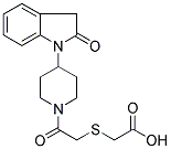 2-[2-(4-(2,3-DIHYDRO-2-OXO-(1H)-INDOL-1-YL)PIPERIDIN-1-YL)-2-OXOETHYLTHIO]ACETIC ACID Struktur