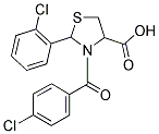 3-(4-CHLORO-BENZOYL)-2-(2-CHLORO-PHENYL)-THIAZOLIDINE-4-CARBOXYLIC ACID Struktur