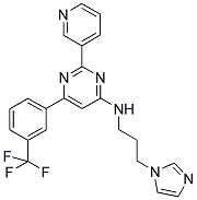 N-[3-(1H-IMIDAZOL-1-YL)PROPYL]-2-PYRIDIN-3-YL-6-[3-(TRIFLUOROMETHYL)PHENYL]PYRIMIDIN-4-AMINE Struktur