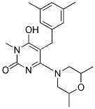 5-(3,5-DIMETHYL-BENZYL)-4-(2,6-DIMETHYL-MORPHOLIN-4-YL)-6-HYDROXY-1-METHYL-1H-PYRIMIDIN-2-ONE Struktur