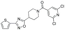 1-((2,6-DICHLOROPYRIDIN-4-YL)CARBONYL)-4-[3-(THIEN-2-YL)-1,2,4-OXADIAZOL-5-YL]PIPERIDINE Struktur