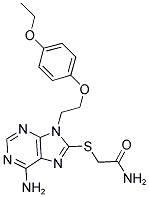 2-((6-AMINO-9-[2-(4-ETHOXYPHENOXY)ETHYL]-9H-PURIN-8-YL)THIO)ACETAMIDE Struktur