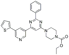 4-[2-PHENYL-6-(5-THIOPHEN-2-YL-PYRIDIN-3-YL)-PYRIMIDIN-4-YL]-PIPERAZINE-1-CARBOXYLIC ACID ETHYL ESTER Struktur