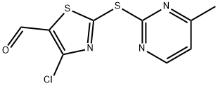 4-CHLORO-2-(4-METHYLPYRIMIDINYL-2-THIO)-5-THIAZOLECARBOXALDEHYDE Struktur