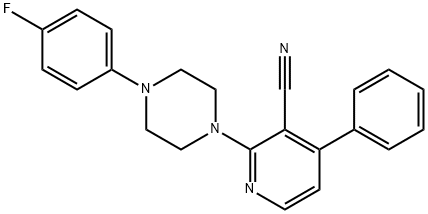 2-[4-(4-FLUOROPHENYL)PIPERAZINO]-4-PHENYLNICOTINONITRILE Struktur