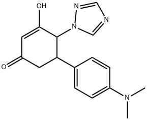 5-[4-(DIMETHYLAMINO)PHENYL]-3-HYDROXY-4-(1H-1,2,4-TRIAZOL-1-YL)-2-CYCLOHEXEN-1-ONE Struktur