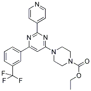 4-[2-PYRIDIN-4-YL-6-(3-TRIFLUOROMETHYL-PHENYL)-PYRIMIDIN-4-YL]-PIPERAZINE-1-CARBOXYLIC ACID ETHYL ESTER Struktur