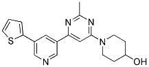 1-[2-METHYL-6-(5-THIEN-2-YLPYRIDIN-3-YL)PYRIMIDIN-4-YL]PIPERIDIN-4-OL Struktur