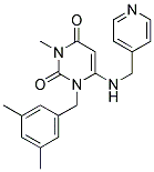 1-(3,5-DIMETHYLBENZYL)-3-METHYL-6-[(PYRIDIN-4-YLMETHYL)AMINO]PYRIMIDINE-2,4(1H,3H)-DIONE Struktur