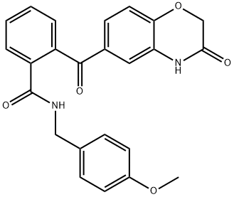 N-(4-METHOXYBENZYL)-2-[(3-OXO-3,4-DIHYDRO-2H-1,4-BENZOXAZIN-6-YL)CARBONYL]BENZENECARBOXAMIDE Struktur