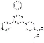 4-(2-PHENYL-6-PYRIDIN-4-YL-PYRIMIDIN-4-YL)-PIPERAZINE-1-CARBOXYLIC ACID ETHYL ESTER Struktur