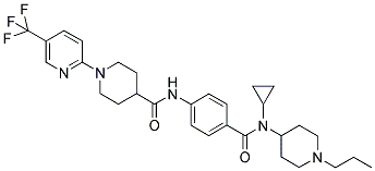 N-[4-((CYCLOPROPYL(1-PROPYLPIPERIDIN-4-YL)AMINO)CARBONYL)PHENYL]-1-(5-(TRIFLUOROMETHYL)PYRIDIN-2-YL)PIPERIDINE-4-CARBOXAMIDE Struktur