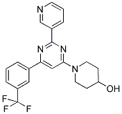 1-(2-PYRIDIN-3-YL-6-[3-(TRIFLUOROMETHYL)PHENYL]PYRIMIDIN-4-YL)PIPERIDIN-4-OL Struktur